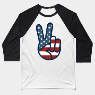 Patriotic Peace Sign Baseball T-Shirt